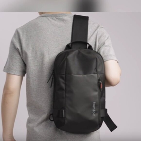 Tomtoc Black Sling Bag - Picture 3 of 15